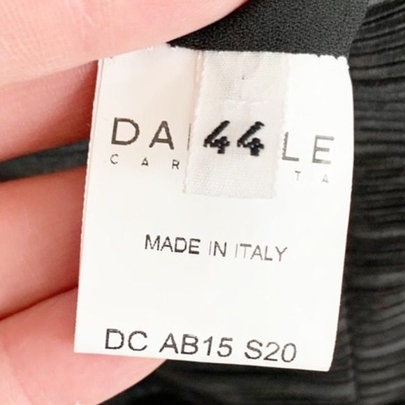 Daniele Carlotta Pleated Mini Dress Large Black NWT - Picture 11 of 13